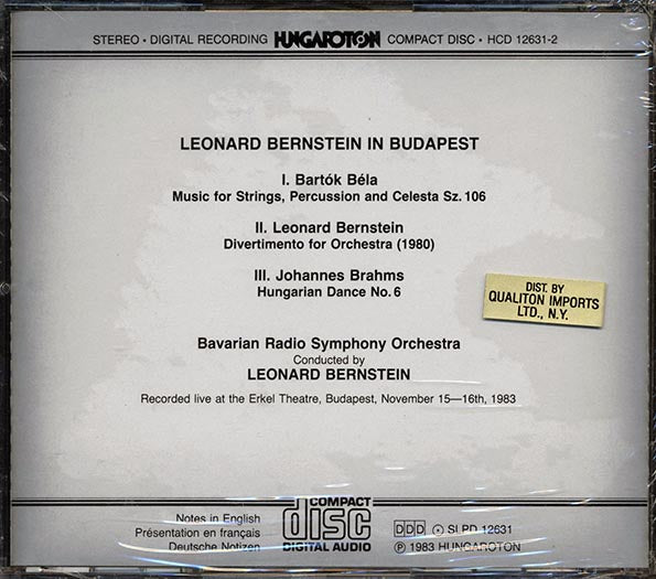 Bartok, Bernstein, Bavarian Radio Symphony Orchestra - Leonard Bernstein In Budapest: Music For Strings, Percussion And Celesta / Divertimento (CD)