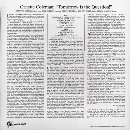 Ornette Coleman - Tomorrow Is The Question (ltd. 500 copies made) (LP) - PureSound Records
