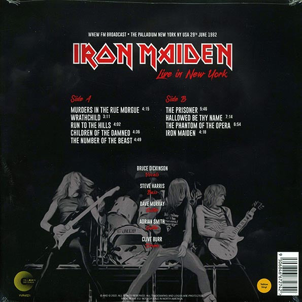 Iron Maiden - Live In New York: The Palladium New York, June 29th 1982 (LP)