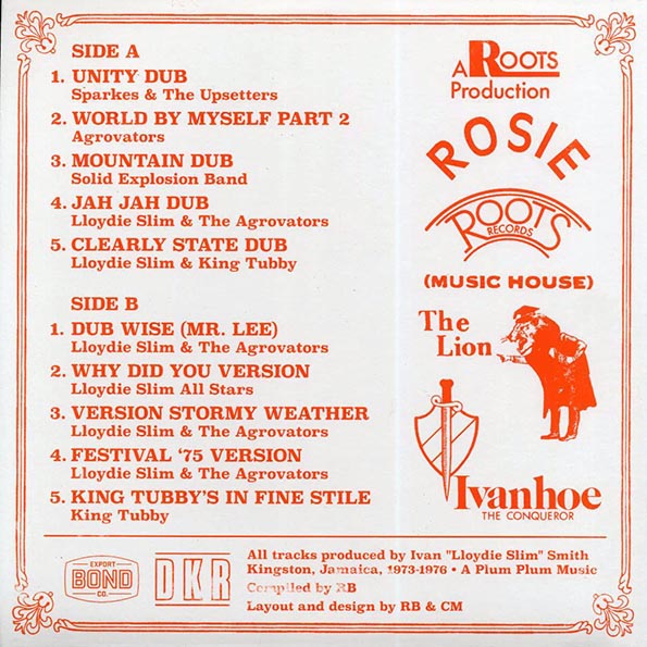 Lloydie Slim, King Tubby, The Aggrovators - Roots From The Record Smith In Dub: Lloydie Slim Productions 1973-1976 (ltd. ed.) (LP) - PureSound Records