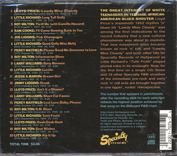 Sam Cooke, Little Richard, Roy Milton, Etc. - Specialty Records Greatest Hits (20 tracks) (CD)