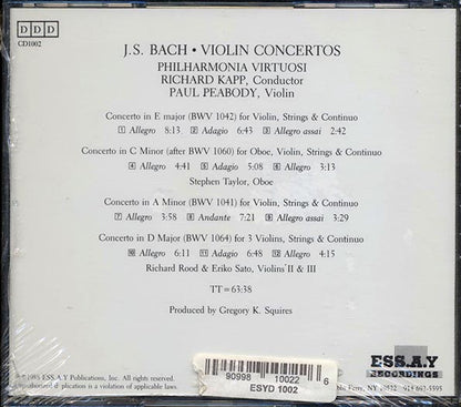 Johann Sebastian Bach, Violin Concertos - Philharmonia Virtuosi (CD)