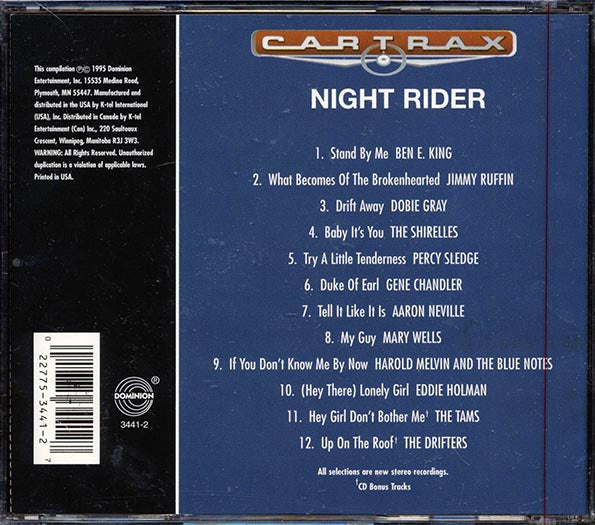 Ben E King, Mary Wells, Dobie Gray, The Drifters, Etc. - Car Trax: Night Rider (CD)