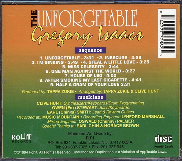 Gregory Isaacs - Unforgettable (CD)
