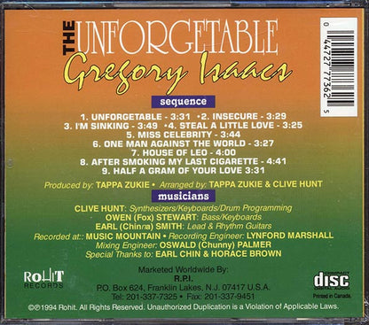 Gregory Isaacs - Unforgettable (CD)
