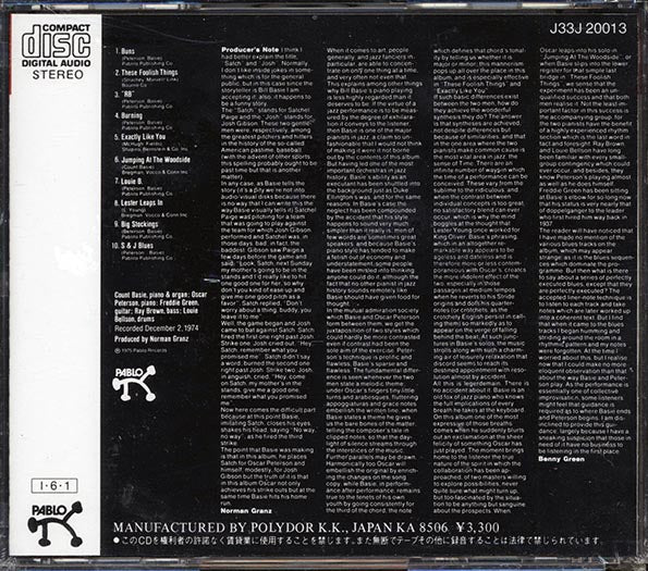 Oscar Peterson, Count Bassie - Satch & Josh (CD)