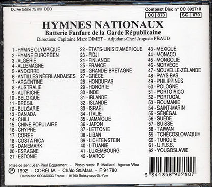 Batterie Fanfare De La Garde Republicaine - Hymnes Nationaux (CD)