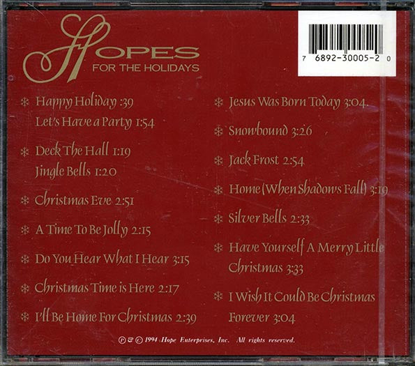 Bob Hope, Delores Hope - Hopes For The Holidays (CD)