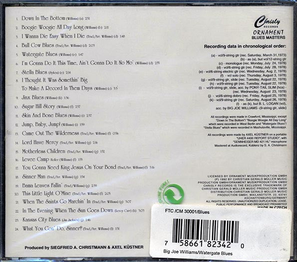 Big Joe Williams - Watergate Blues (CD)