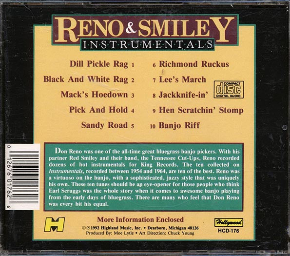 Reno & Smiley - Instrumentals (CD)