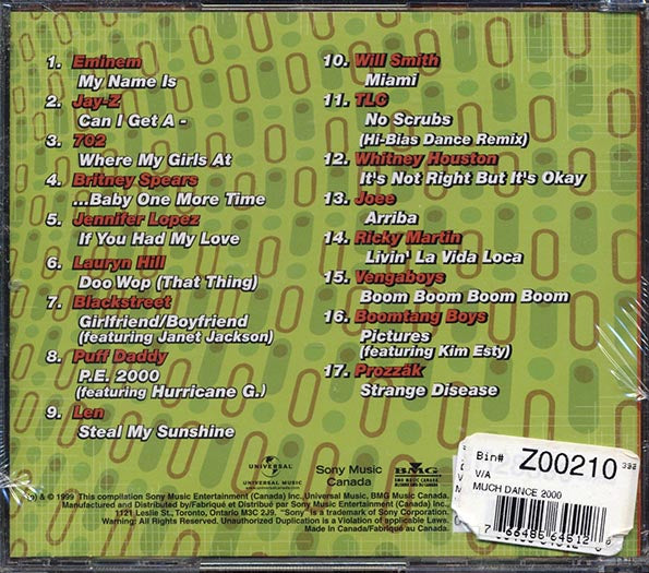 Lauryn Hill, Ricky Martin, Puff Daddy, Britney Spears, Etc. - Much Dance 2000 (CD)