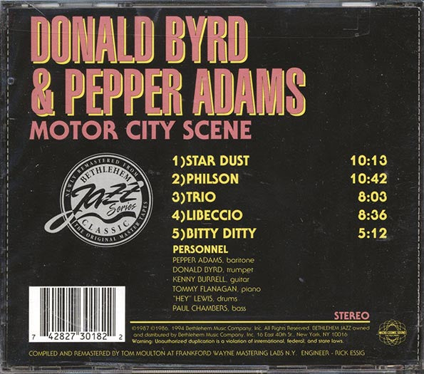Donald Byrd, Pepper Adams - Motor City Scene (CD)