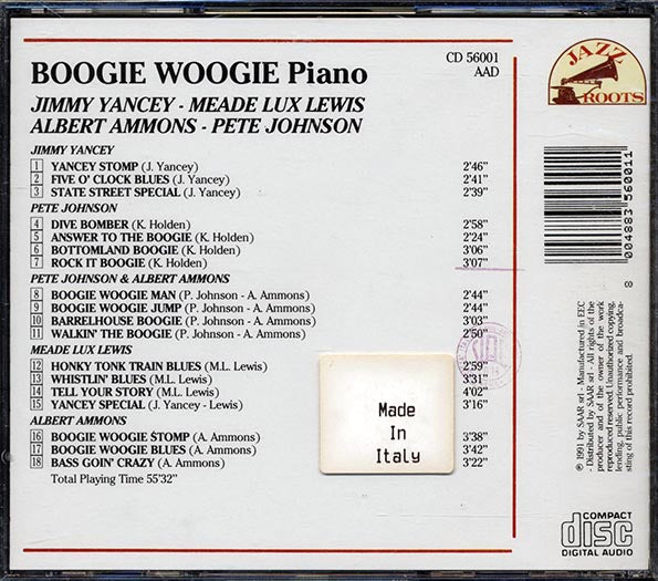Jimmy Yancey, Meade Lux Lewis, Albert Ammons, Pete Johnson - Boogie Woogie Piano (CD)