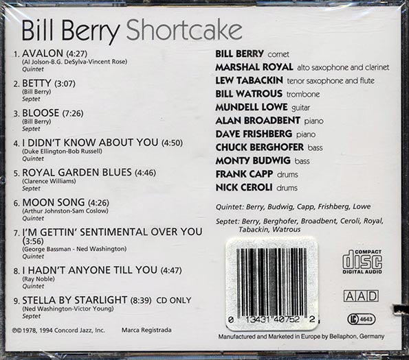 Bill Berry - Shortcake (CD)