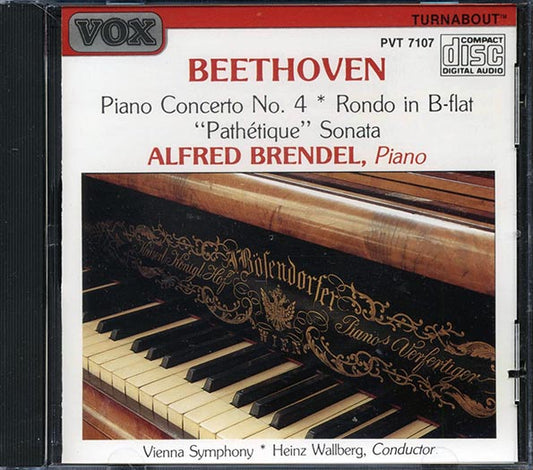 Beethoven, Alfred Brendel, Vienna Symphony Orchestra, Heinz Wallberg - Piano Concerto No. 4, Rondo In B-Flat, Pathetique Sonata (CD)