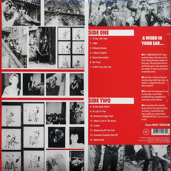 Cockney Rejects - Unheard Rejects (ltd. ed.) (LP) - PureSound Records
