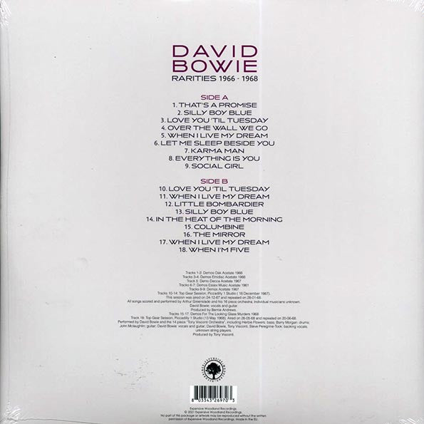 David Bowie - Rarities 1966-1968: Demos And Top Gear Sessions (LP) - PureSound Records