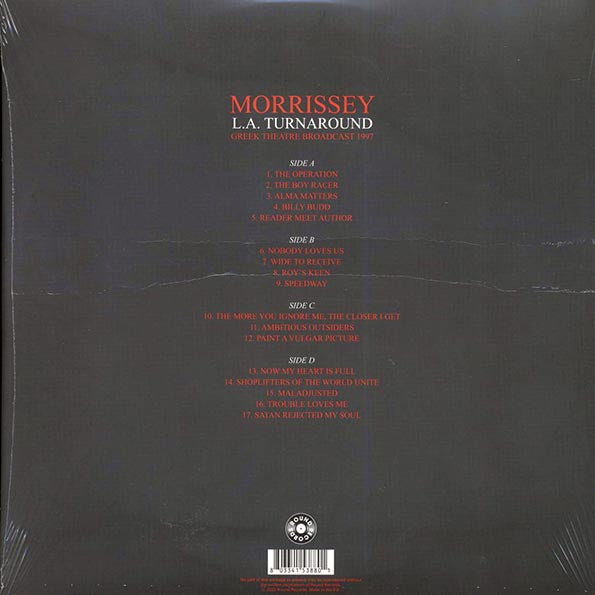 Morrissey - LA Turnaround: Greek Theatre Broadcast 1997 (LP) - PureSound Records