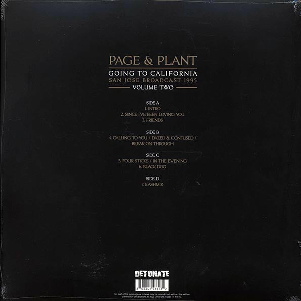 Jimmy Page, Robert Plant - Page & Plant Going To California Volume 2: San Jose Broadcast 1995 (ltd. ed.) (2xLP) (LP) - PureSound Records