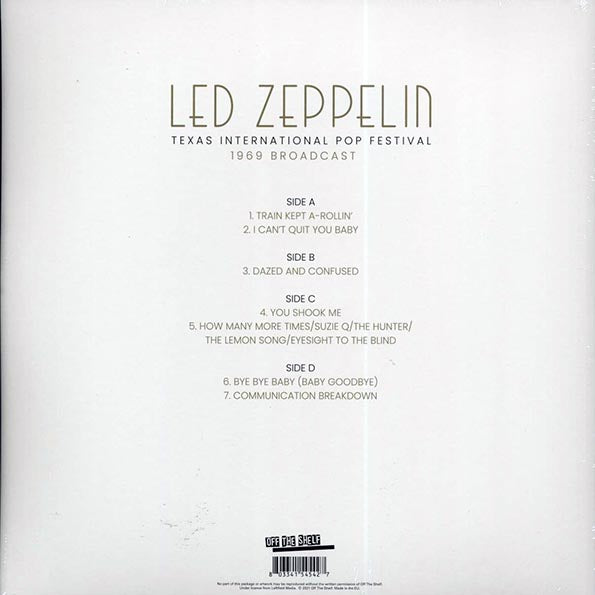 Led Zeppelin - Texas International Pop Festival (ltd. ed.) (2xLP) (LP) - PureSound Records