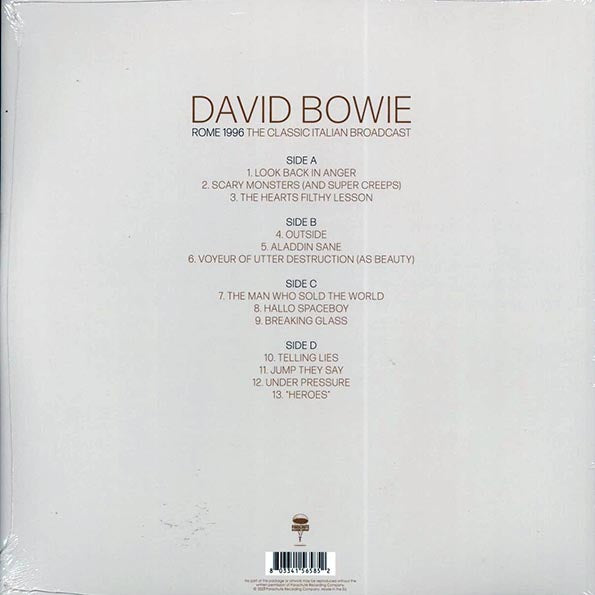 David Bowie - Rome 1996: The Classic Italian Broadcast (LP) - PureSound Records
