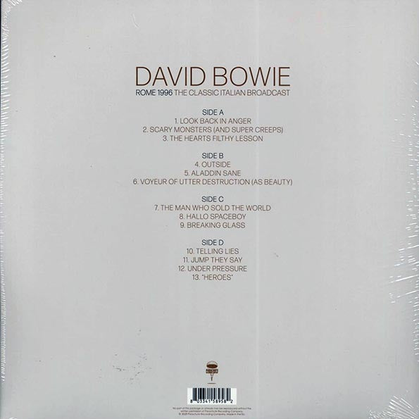 David Bowie - Rome 1996: The Classic Italian Broadcast (ltd. ed.) (2xLP) (LP) - PureSound Records
