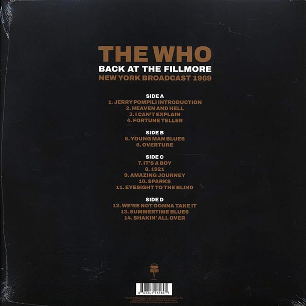 The Who - Back At The Fillmore: New York Broadcast 1969 (LP)