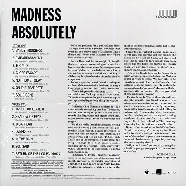 Madness - Absolutely (40th Anniv. Ed.) (180g) (LP) - PureSound Records