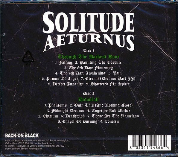 Solitude Aeturnus - Through The Darkest Hour + Downfall (2 albums on 2 CDs) (CD)