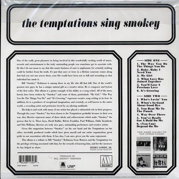 The Temptations - The Temptations Sing Smokey (mono) (ltd. ed.) (180g) (remastered) (LP)