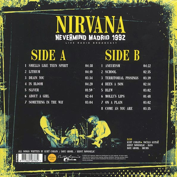 Nirvana - Nevermind Madrid 1992 (LP)