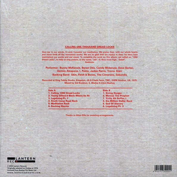 King Tubby, Dennis Alcapone, Dave Barker, Skin, Flesh & Bones, Etc. - Calling One Thousands Dread Locks (LP) - PureSound Records