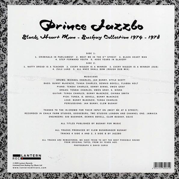 Prince Jazzbo - Black Heart Man: Bushay Collection 1974-1978 (LP)