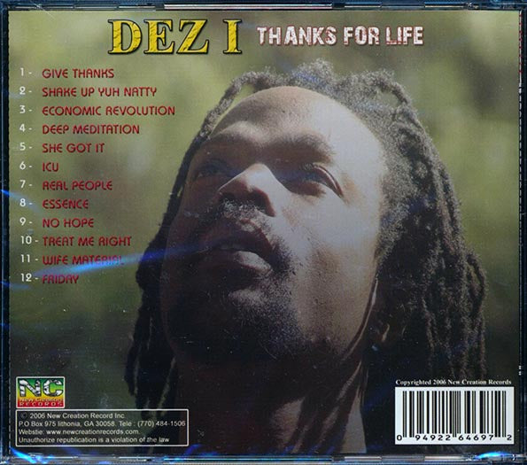 Dez I - Thanks For Life (CD)