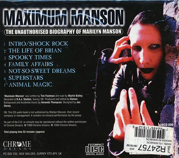 Marilyn Manson - Maximum Manson (CD)