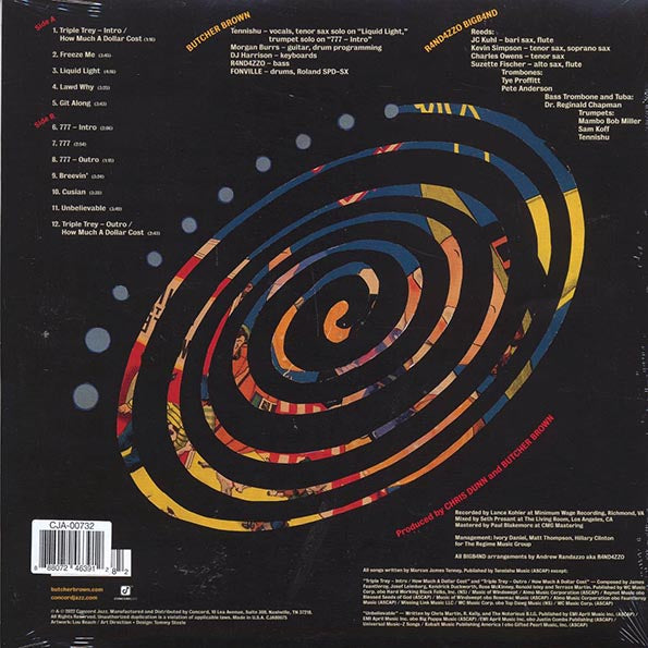 Butcher Brown, Tennishu, R4nd4zzo Bigb4nd - Triple Trey (ltd. ed.) (blue vinyl) (7", LP) - PureSound Records