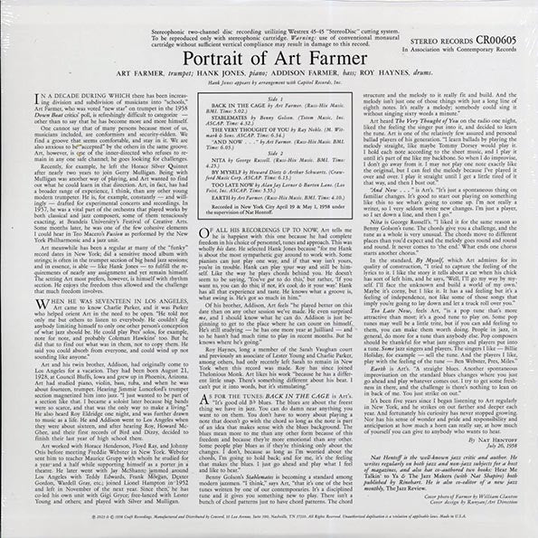 Art Farmer - Portrait Of Art Farmer (LP) - PureSound Records