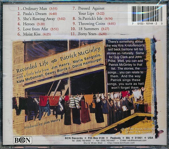 Patrick McGinley - Recorded Life (CD)