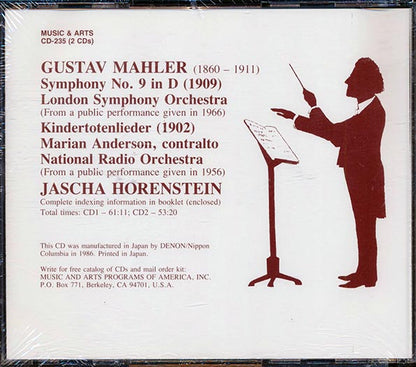Mahler, Horenstein, Marian Anderson - Symphony No. 9 Kindertotenlieder (Japan) (CD)