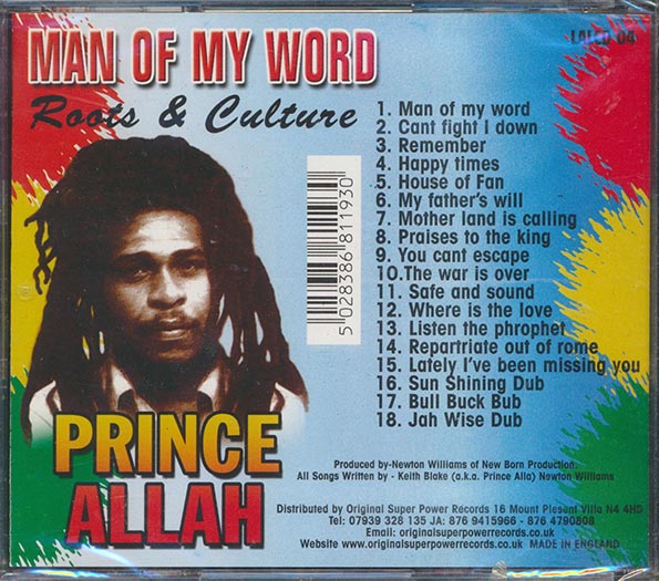 Prince Alla - Man Of My Word: Roots & Culture (CD)