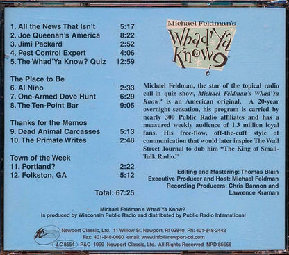 Michael Feldman - Why Not: The Best Of Michael Feldman, Whad' Ya Know? (CD)