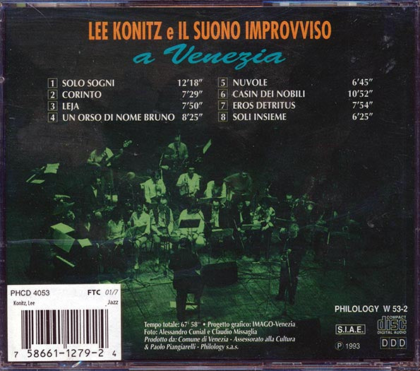 Lee Konitz E Il Suono Improvviso - Lee Konitz E Il Suono Improvviso A Venezia (CD)