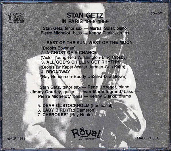 Stan Getz - In Paris 1958-1959 (CD)