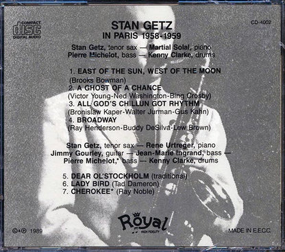 Stan Getz - In Paris 1958-1959 (CD)