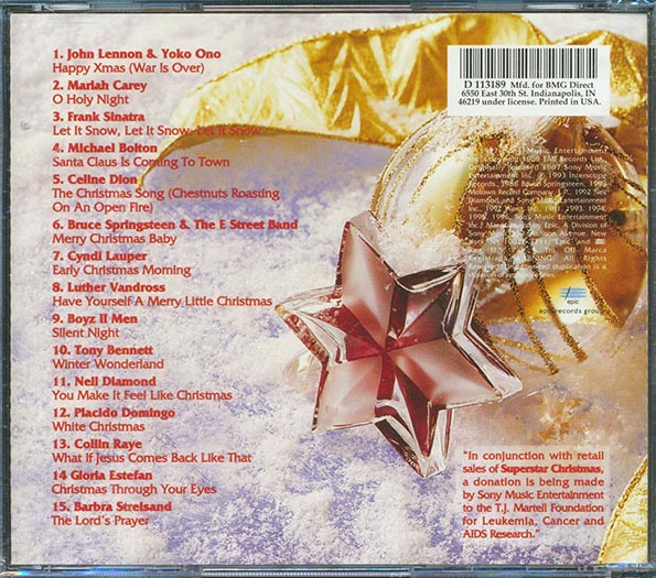 Maria Carey, Celine Dion, Gloria Estefan, John Lennon, Frank Sinatra, Etc. - Superstar Christmas (CD)
