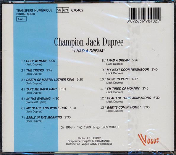 Champion Jack Dupree - I Had A Dream: Living The Blues (CD)