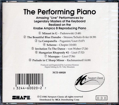 Ignace Jan Paderewski, Josef Lhevinne, Sergei Rachmaninoff, Etc. - The Performing Piano: Amazing Live Performaces By Legendary Masters (CD)
