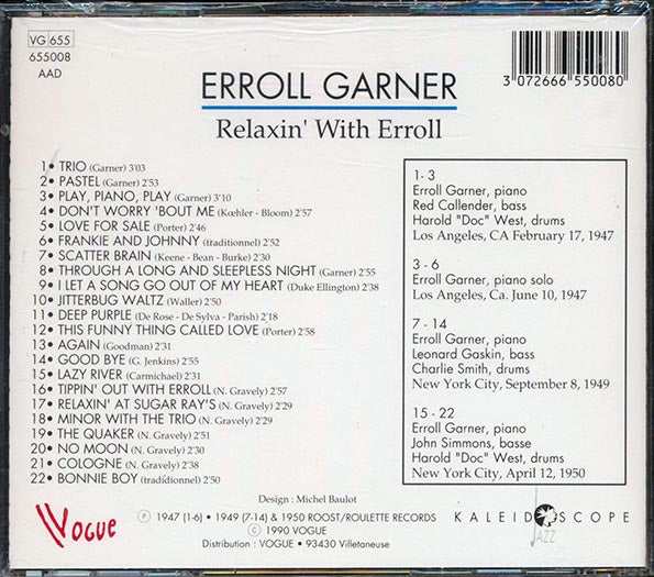 Erroll Garner - Relaxin' With Erroll (CD)