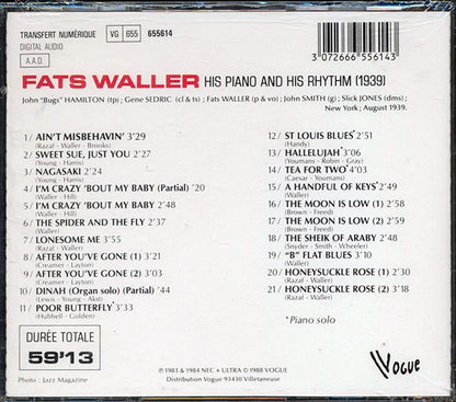Fats Waller - His Piano And His Rhythm (CD)