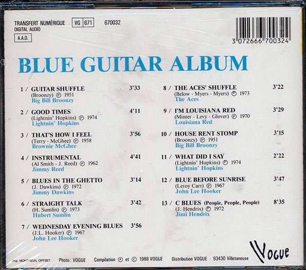 Big Bill Broonzy, Lightnin' Hopkins, John Lee Hooker, Louisiana Red, Jimi Hendrix, Etc. - Blue Guitar Album (CD)